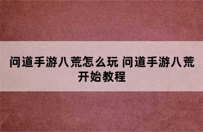 问道手游八荒怎么玩 问道手游八荒开始教程